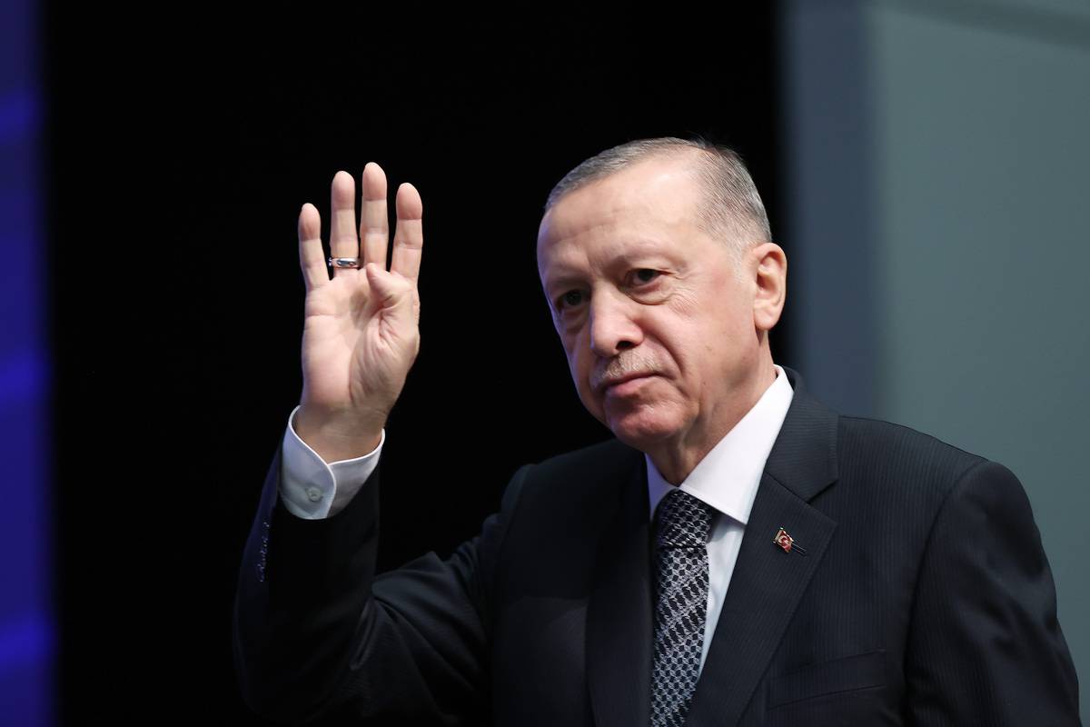 Turkish President Recep Tayyip Erdogan on January 10, 2023 [Mustafa Kamacı/Anadolu Agency]