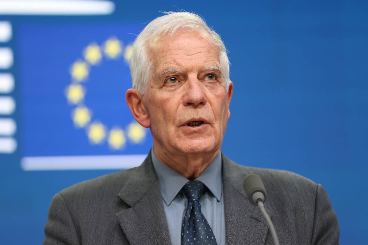 EU High Representative for Foreign Affairs and Security Policy Josep Borrell holds a news conference in Brussels, Belgium on January 23, 2023 [Dursun Aydemir/Anadolu Agency]