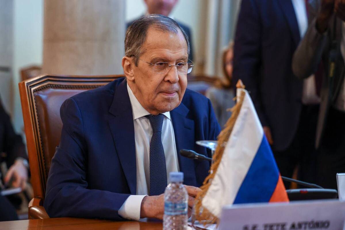 Russian Foreign Minister Sergey Lavrov in Luanda, Angola on January 25, 2023. [Russian Foreign Ministry - Anadolu Agency]