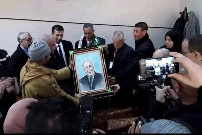 Algeria's University of Batna 1 honours President Abdelmadjid Tebboune with a plaque oin February 2023, a move the presidency has condemned as reminiscent of the country's 'disgraceful era'