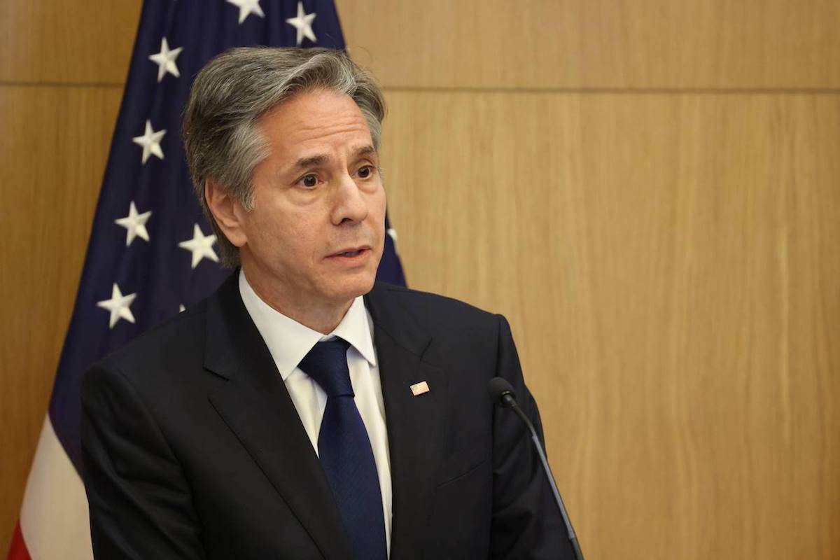 US Secretary of State Antony Blinken speaks during a press conference [Uzbek Presidency - Anadolu Agency]