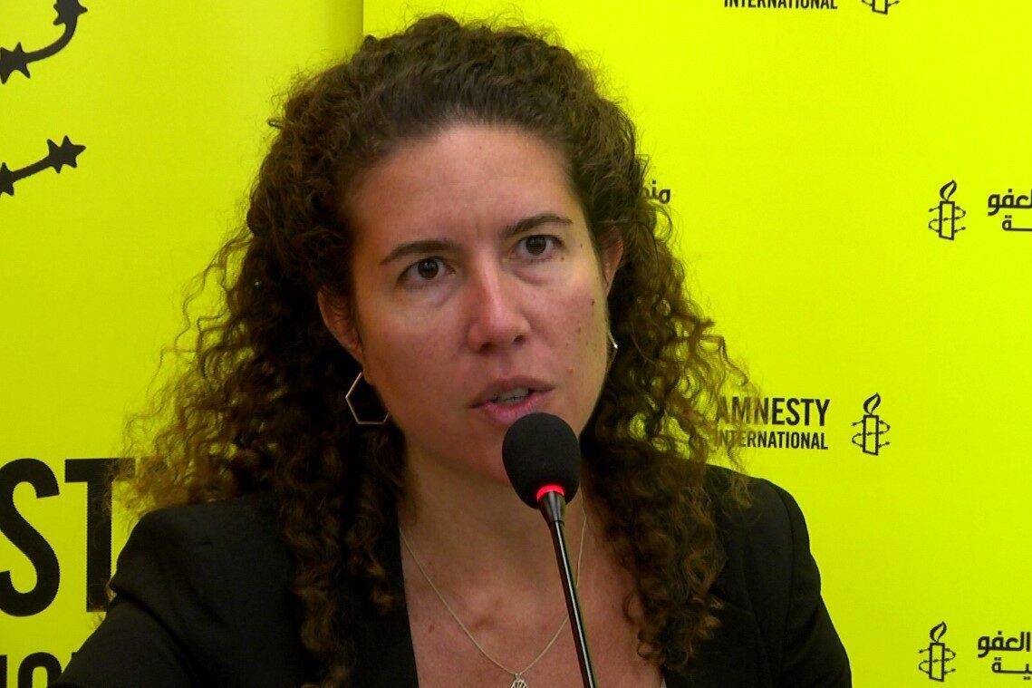 Amnesty International's Middle East and North Africa Director Heba Morayef on October 12, 2018 in Beirut, Lebanon [Muhammad Behlok/Anadolu Agency/Getty Images]