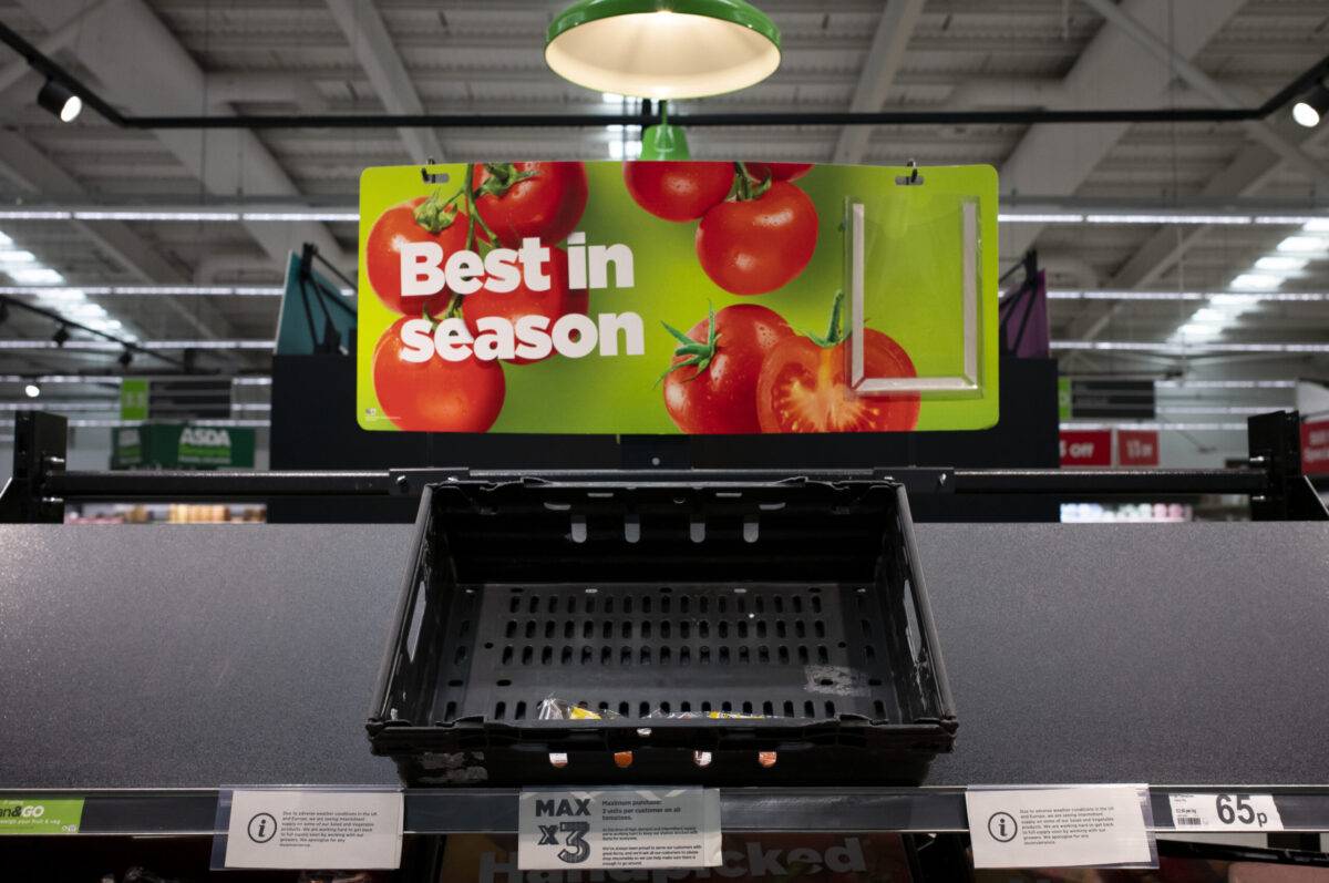 Empty shelves in an ASDA store on February 24, 2023 in Cardiff, Wales [Matthew Horwood/Getty Images]