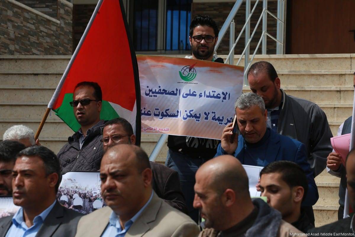 Palestinian Journalists Syndicate in occupied Ramallah, West Bank. [Images by Mohammad Asad / Middle East Monitor]