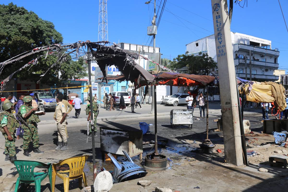 Security forces take security measures at the area after bomb attack in Mogadishu, Somalia on April 03, 2023 [Abukar Mohamed Muhudin/Anadolu Agency]