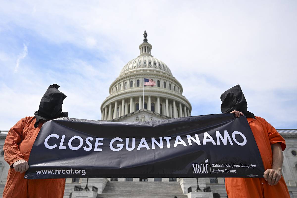 A group of human rights organizations organized joint protest vigils Wednesday in several states across the US calling for the release of detainees at the American military prison at Guantanamo Bay, Cuba who are eligible for transfer in Washington D.C., United States on April 5, 2023. [Celal Güneş - Anadolu Agency]
