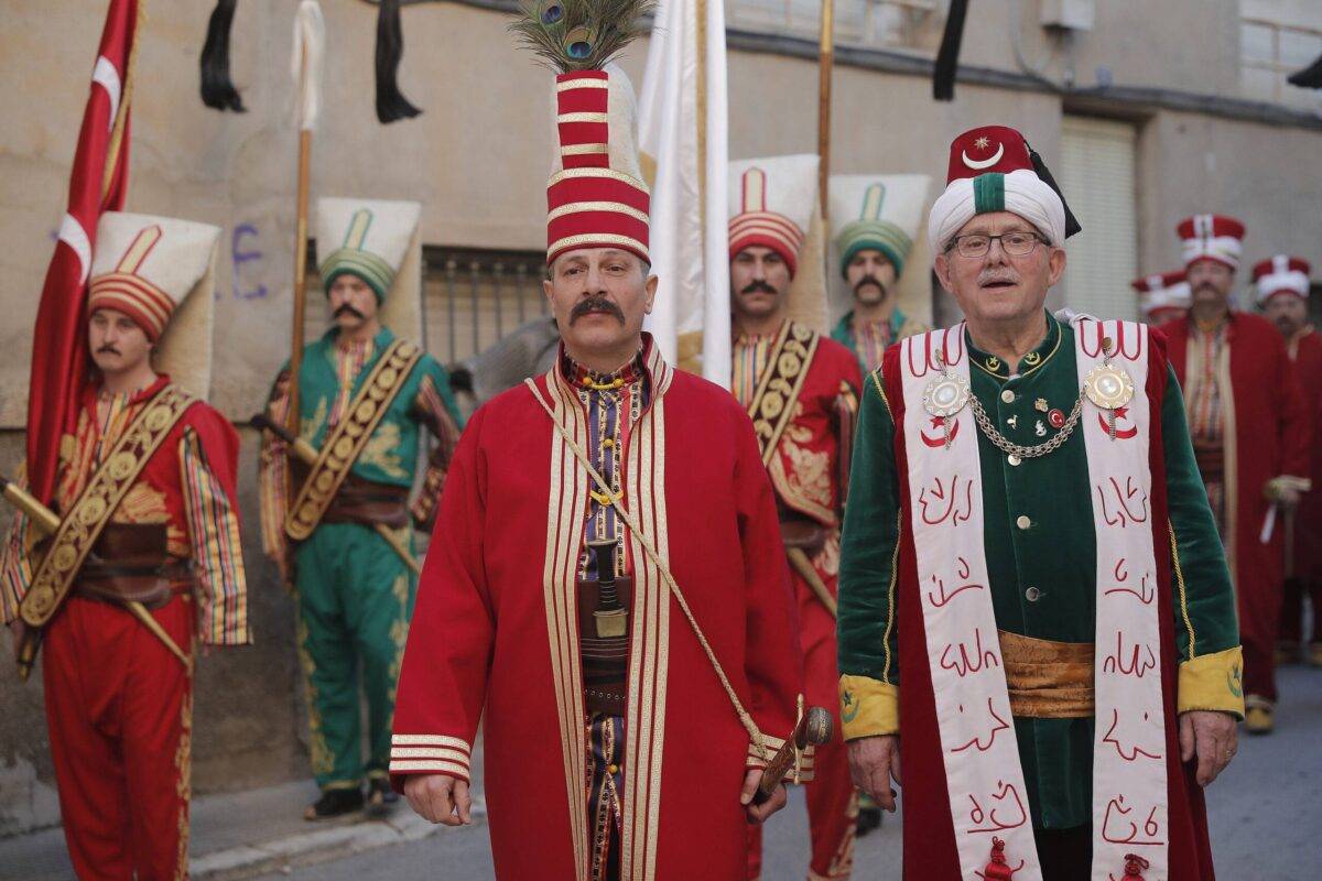 Members of Ottoman military marching band, mark the 100th anniversary of the establishment of the 'Los Turcos', on February 03, 2020 [Burak Akbulut/Anadolu Agency via Getty Images]