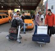 Palestinians evacuated from Sudan are seen upon their arrival in Rafah Border Gate due to clashes between the Sudanese army and paramilitary Rapid Support Forces (RSF) since April 15th, in Gaza on April 28, 2023. [Mohammed Asad/Middle East Monitor]
