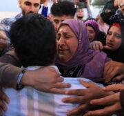 Palestinians evacuated from Sudan are seen upon their arrival in Rafah Border Gate due to clashes between the Sudanese army and paramilitary Rapid Support Forces (RSF) since April 15th, in Gaza on April 28, 2023. [Mohammed Asad/Middle East Monitor]