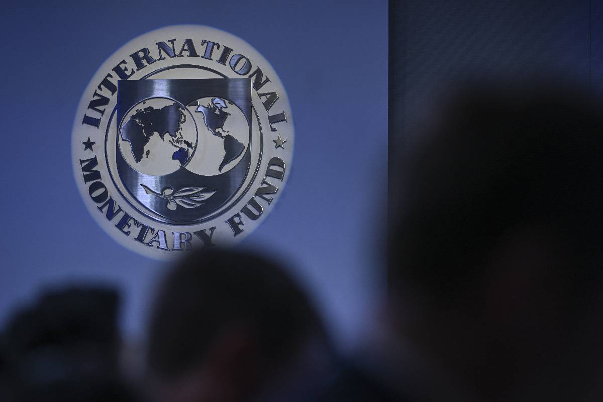 In this photo International Monetary Fund (IMF) logo is seen in Washington D.C., United States on April 11, 2023 [Celal Güneş / Anadolu Agency]