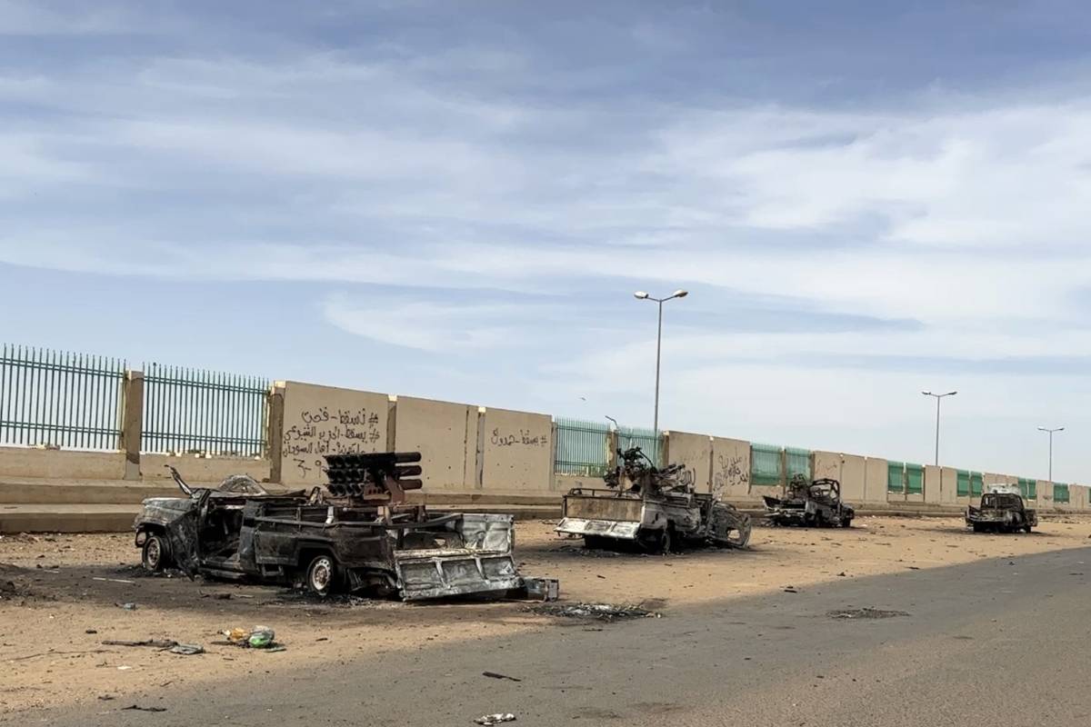 A view of vehicles of RSF, damaged after clashes between the Sudanese Armed Forces and the paramilitary Rapid Support Forces (RSF) in Khartoum, Sudan on April 18, 2023 [Ömer Erdem / Anadolu Agency]