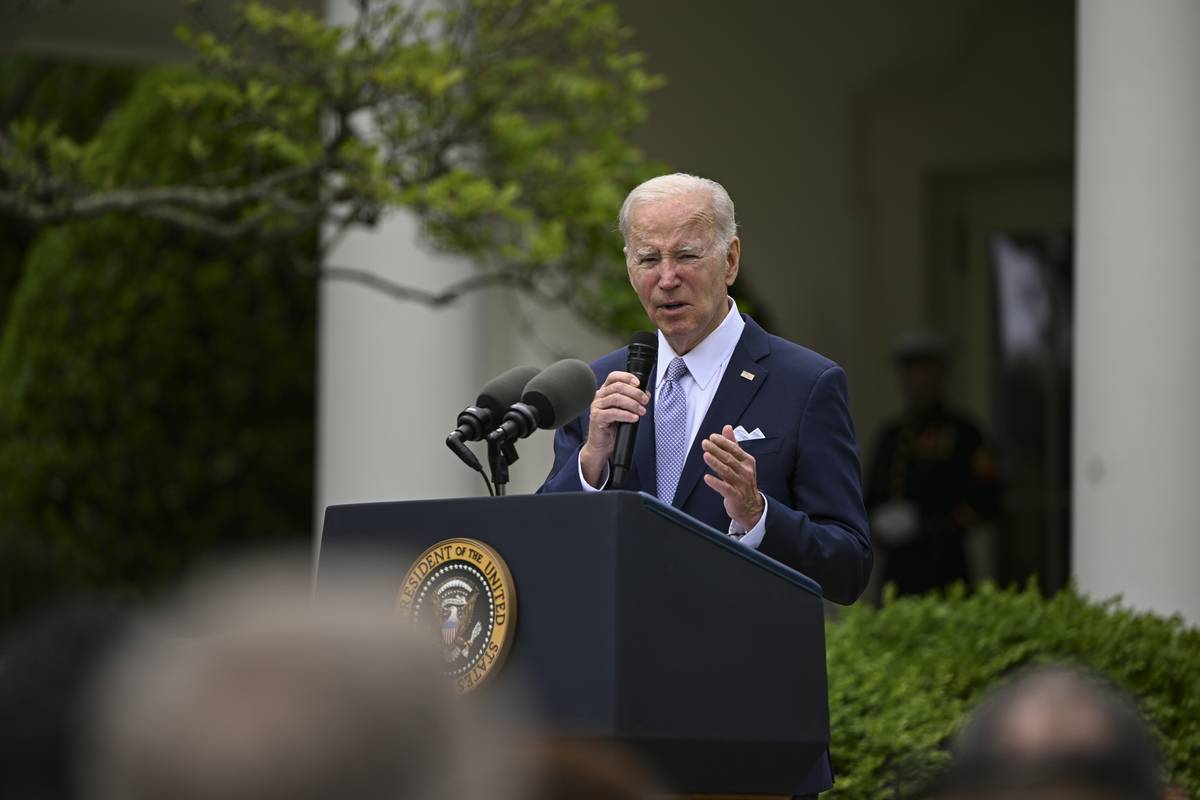 US President Joe Biden speaks at the National Small Business Week event at the White House in Washington D.C., United States on May 1, 2023 [Celal Güneş - Anadolu Agency]