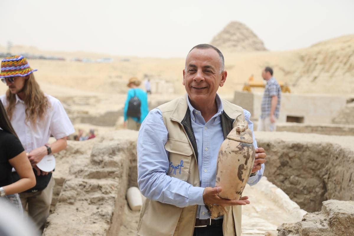 Mostafa Waziri, secretary-general of the Supreme Council of Antiquities of Egypt under the Minister of Tourism and Antiquities, speaks during an exclusive interview in Giza, Egypt on May 27, 2023 [Fareed Kotb - Anadolu Agency]