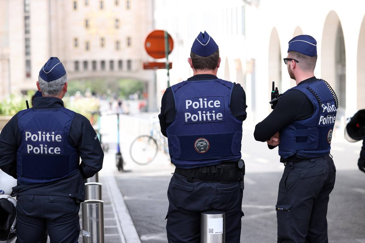 Belgian police in Brussels, Belgium on May 29, 2023. [Dursun Aydemir - Anadolu Agency]