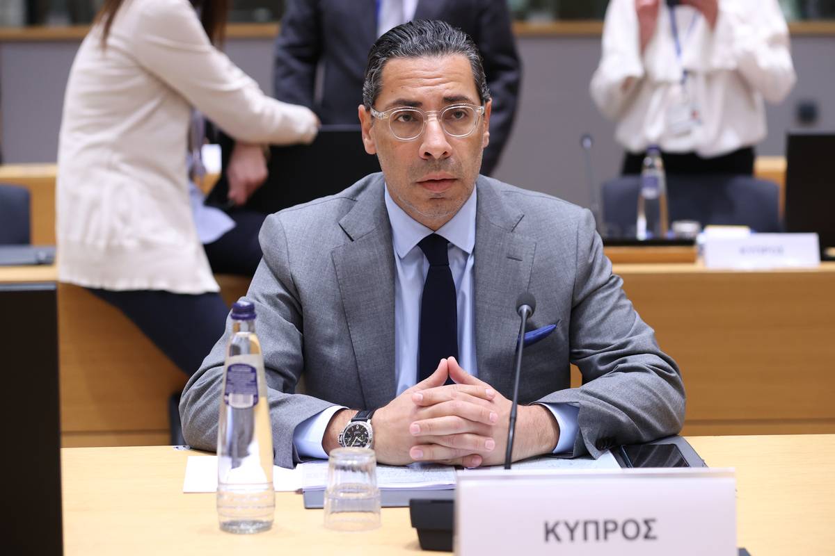 Minister of Foreign Affairs of Cyprus Constantinos Kombos attends EU General Affairs Council Meeting in Brussels, Belgium on May 30, 2023. [Dursun Aydemir - Anadolu Agency]