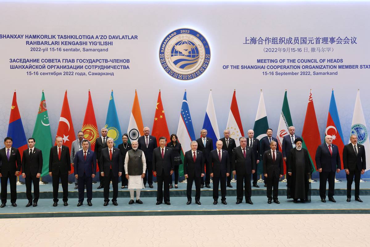 Shanghai Cooperation Organization (SCO) leaders' summit in Samarkand, Uzbekistan. [Photo by Murat Kula/Anadolu Agency via Getty Images]