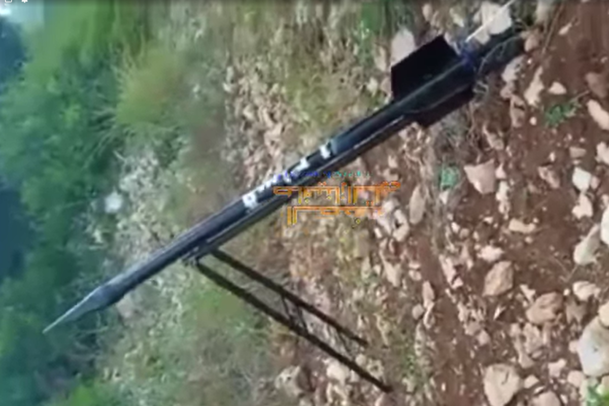 Screenshot from a video allegedly showing the first rocket launched towards an illegal Israeli settlement near the occupied West Bank city of Jenin in May 2023 [Thaar Al-Ahrar/Facebook]
