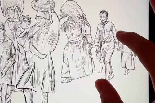Gaza artist makes ‘zoom drawing’ for Nakba 75