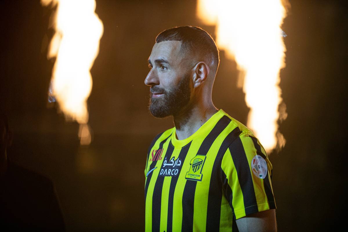 A ceremony is held for the French football player Karim Benzema at King Abdullah Stadium on June 08, 2023 in Jeddah, Saudi Arabia. [Stringer - Anadolu Agency]