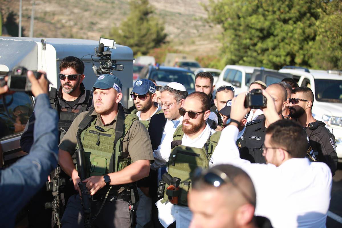Israeli Minister of National Security, Itamar Ben-Gvir arrives at the scene in Eli, West Bank on June 20, 2023 [Issam Rimawi - Anadolu Agency]