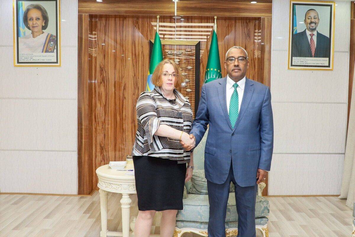 Ethiopia's Foreign Minister, Demeke Mekonnen, met with US diplomat, Molly Phee on 12 July, 2023 [@mfaethiopia/Twitter]