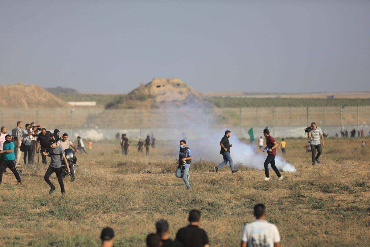 Israel injures Palestinians marking 54 years since arson attack on Al-Aqsa, in Gaza Strip on Aug 21, 2023 [Mohammed Asad/MEMO]