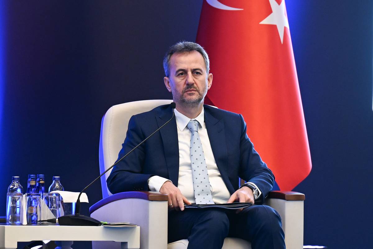 CEO of ASELSAN Haluk Gorgun attends the panel on "Security in the Turkish Century" at the 14th Ambassadors Conference in Ankara, Turkiye on August 08, 2023. [Murat Gök - Anadolu Agency]