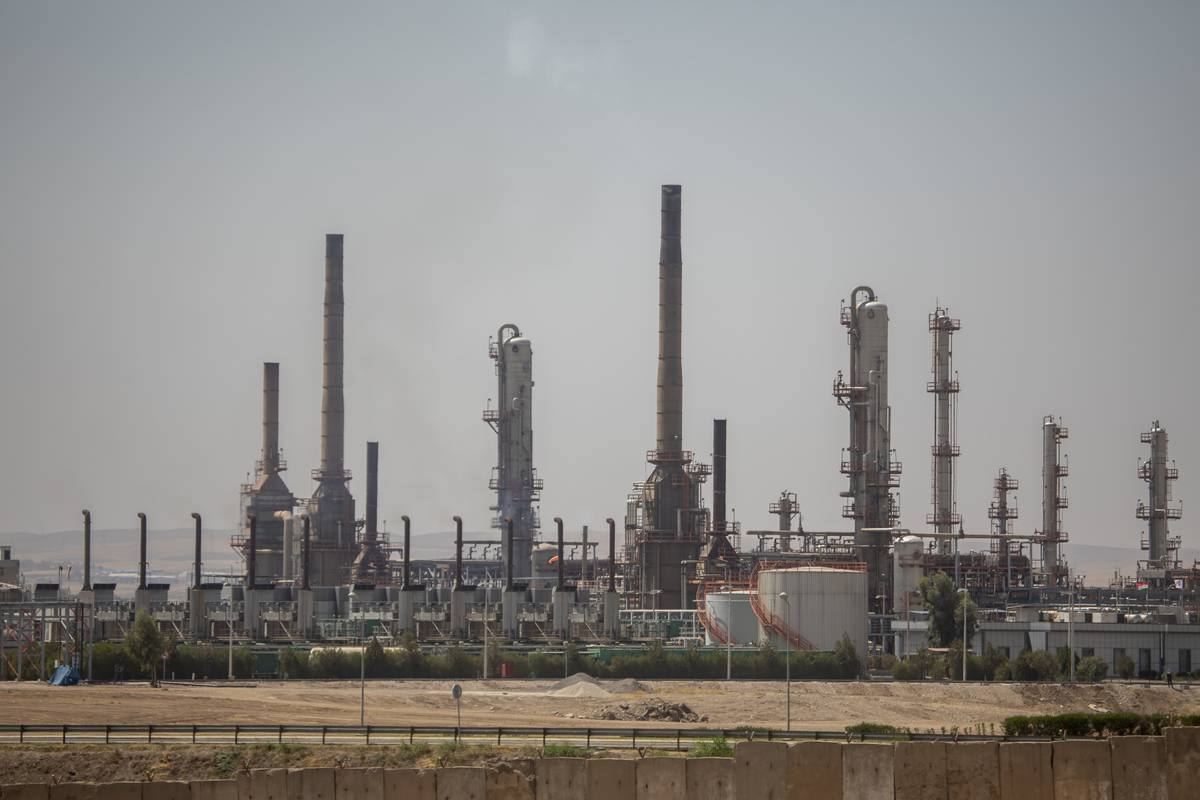 A general view of the Gwer Oil Refinery, which is one of the most important industrial facilities processing oil products, in Erbil, Iraq on August 6, 2023 [Ahsan Mohammed Ahmed Ahmed - Anadolu Agency]