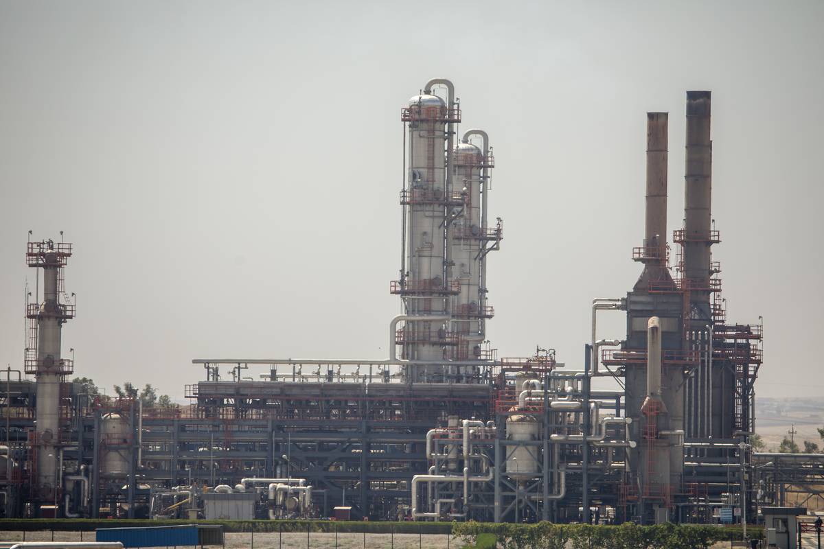 A general view of the Gwer Oil Refinery, which is one of the most important industrial facilities processing oil products, in Erbil, Iraq on August 6, 2023 [Ahsan Mohammed Ahmed Ahmed - Anadolu Agency]