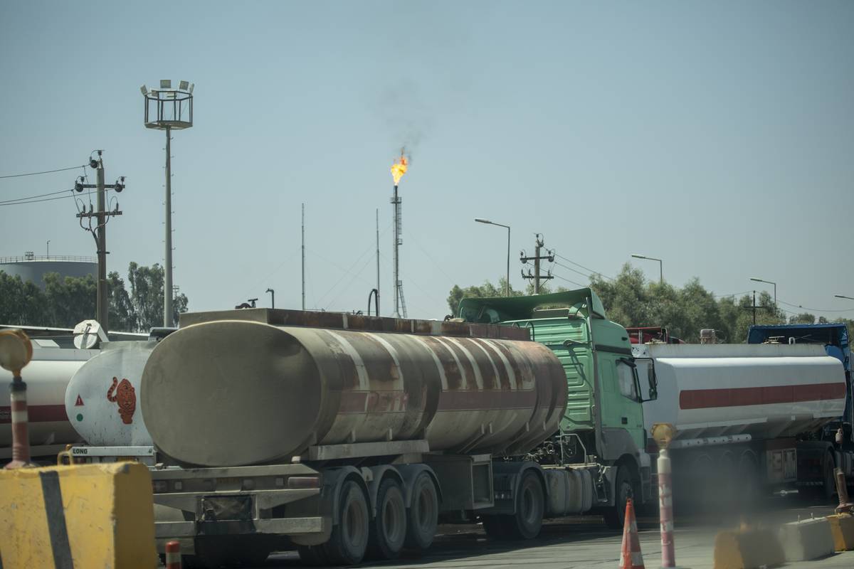 An oil tanker carries oil to the Gwer Oil Refinery, which is one of the most important industrial facilities processing oil products, in Erbil, Iraq on August 6, 2023 [Ahsan Mohammed Ahmed Ahmed - Anadolu Agency]