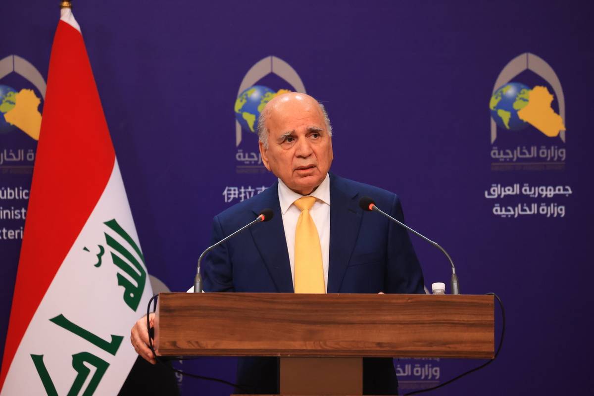 Iraqi Foreign Minister Fuad Hussein in Baghdad, Iraq on August 24, 2023 [Murtadha J. A. Al-sudani/Anadolu Agency]