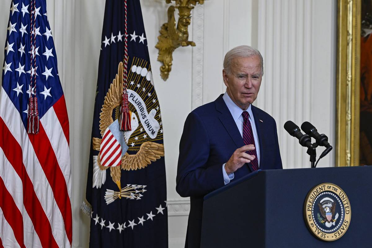 US President Joe Biden delivers remarks at the “Lawyers’ Committee for Civil Rights Under the Law 60th Anniversary” event at the White House in Washington D.C., United States on August 28, 2023 [Celal Güneş - Anadolu Agency]