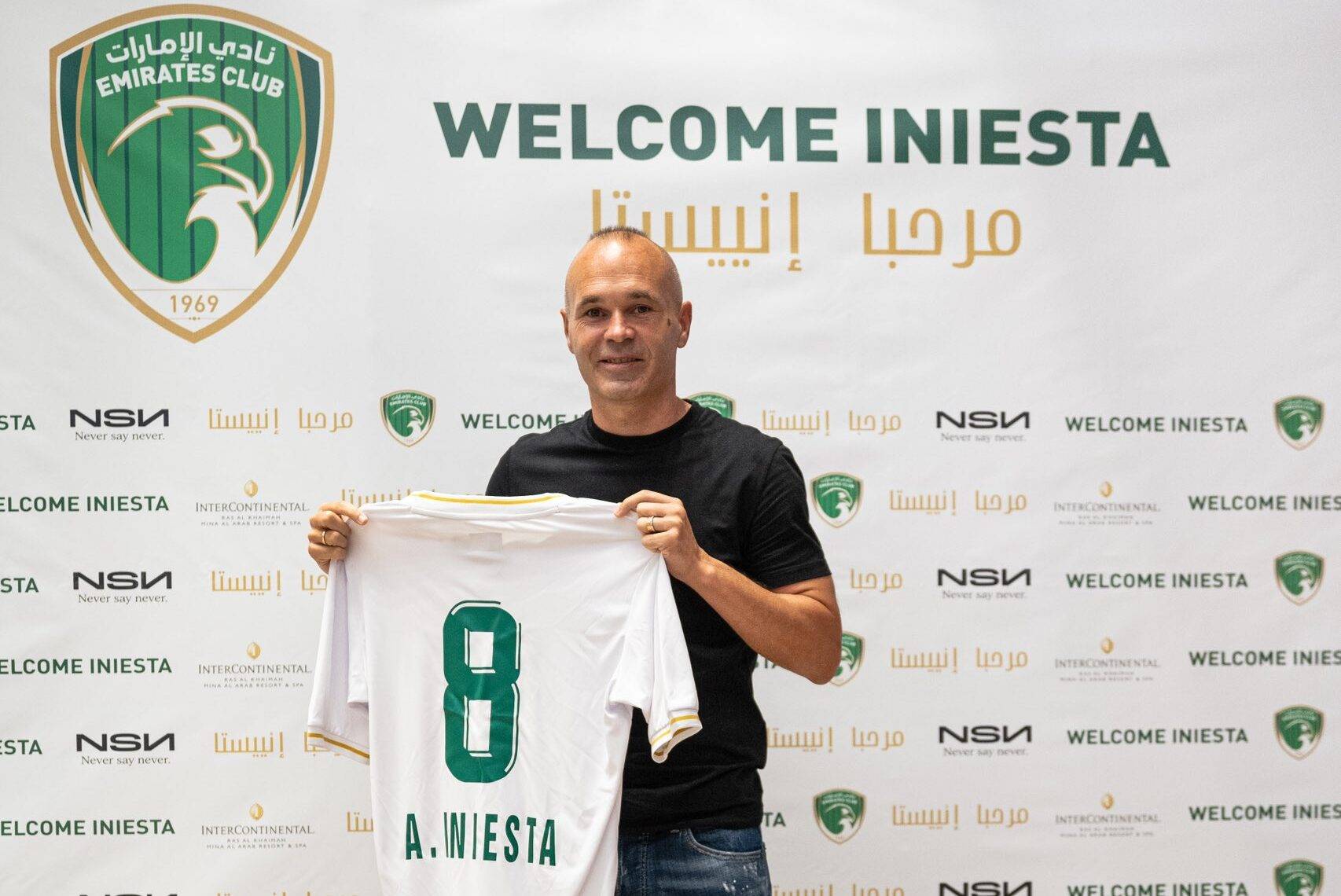 Barcelona legend Iniesta signs for UAE side Emirates Club 10 August 2023 [@andresiniesta8/Twitter]