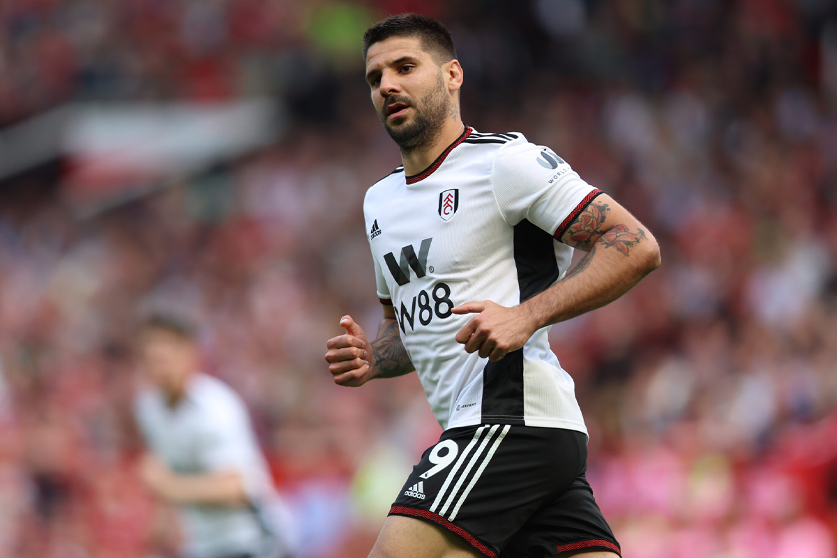 Aleksandar Mitrovic on May 28, 2023 in Manchester, England [Nathan Stirk/Getty Images]