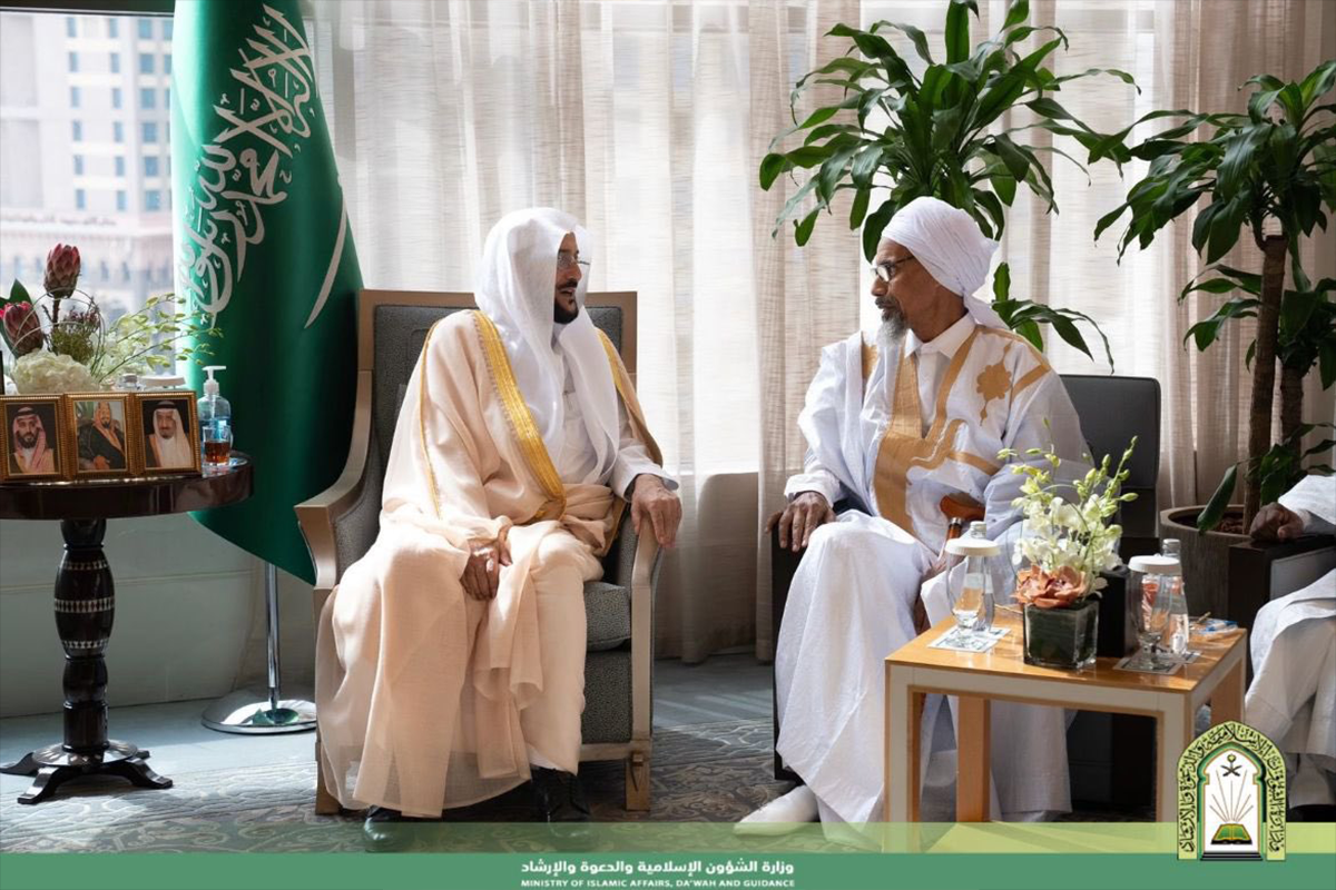Saudi Arabia’s Minister of Islamic Affairs, Sheikh Abdullatif Al-Asheikh, received the Grand Mufti of Mauritania, Ahmed Murabit, on 14 August, 2023 [@Saudi_MoiaEN/X]