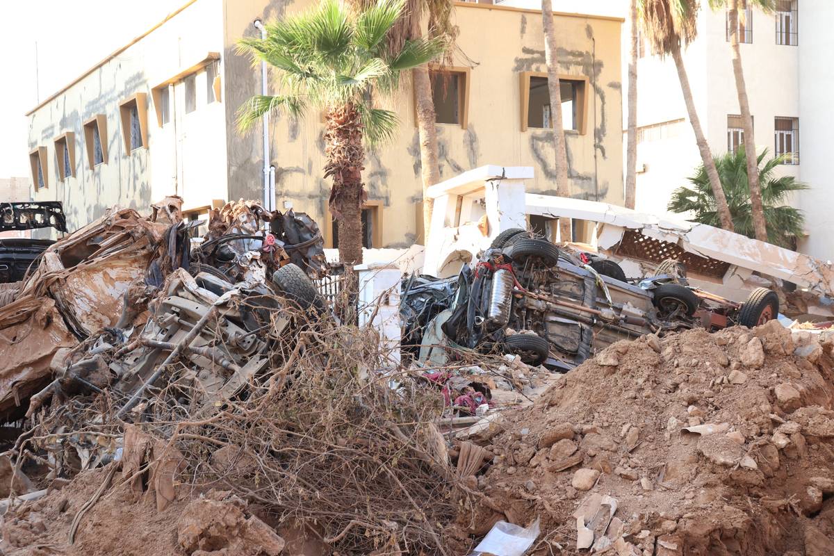 A view of devastation after the floods caused by the Storm Daniel ravaged the region, in Derna, Libya on September 16, 2023 [Abdullah Mohammed Bonja/Anadolu Agency]