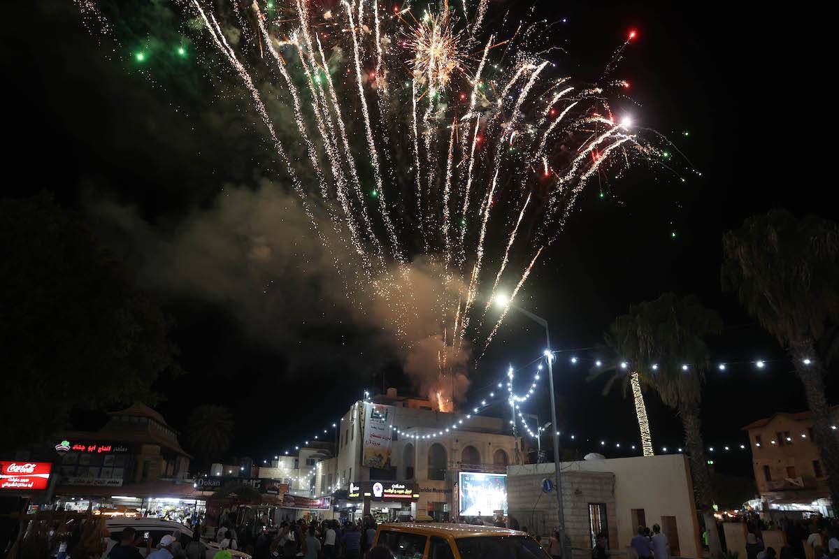 A view of the fireworks display organised to mark UNESCO's inclusion of the ancient city of Jericho on the World Heritage List in Jericho, West Bank on September 17, 2023. [Issam Rimawi - Anadolu Agency]
