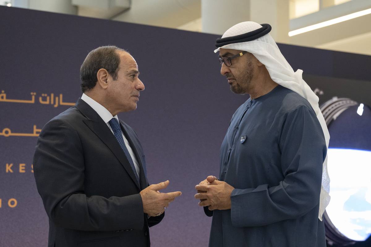 President of the United Arab Emirates, Sheikh Mohamed bin Zayed Al Nahyan meets with Egyptian President Abdel Fattah Al-Sisi at International Abu Dhabi Airport in Abu Dhabi, UAE on September 18, 2023. [UAE Presidential Court - Anadolu Agency]