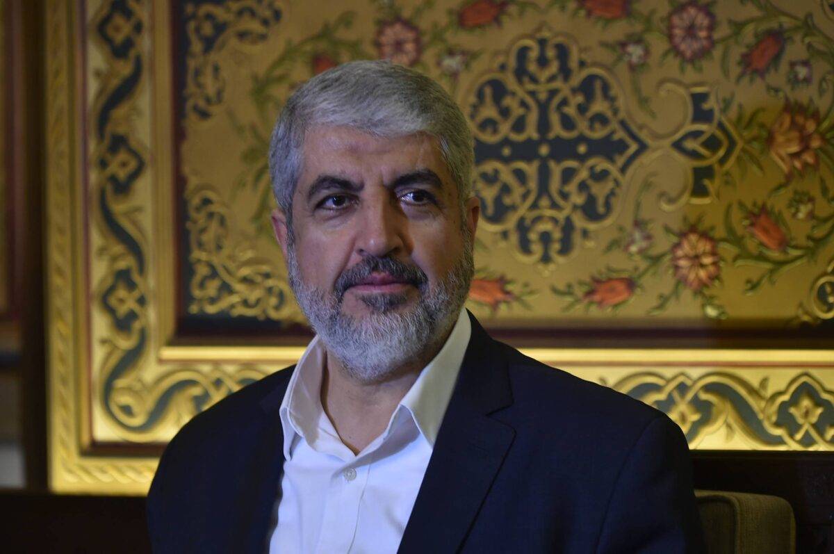 Hamas Foreign Chief Khaled Meshaal on December 16, 2021 [Houssam Shbaro/Anadolu Agency via Getty Images]