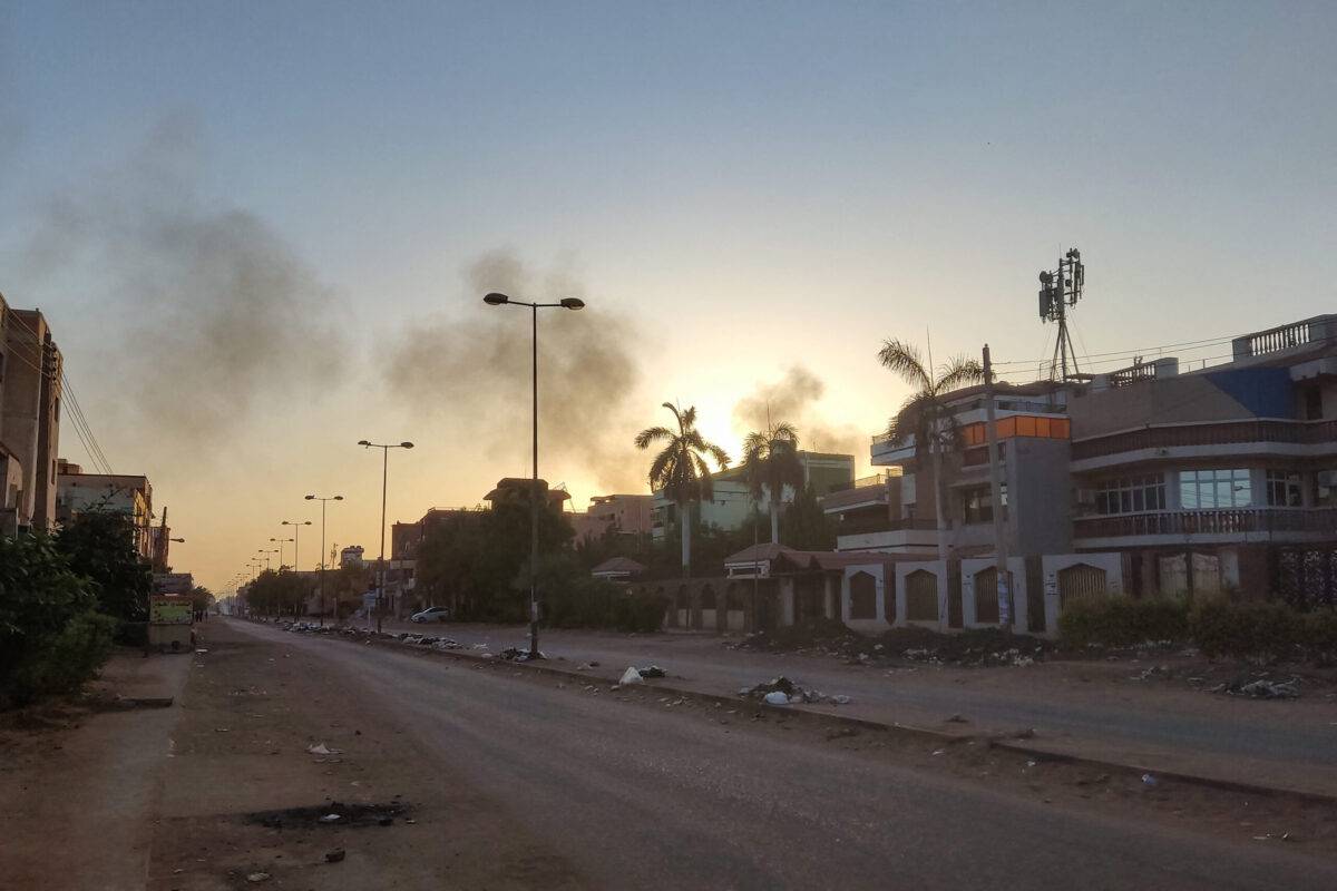 Smoke billows in southern Khartoum amid ongoing fighting between the forces of two rival generals in Sudan on May 6, 2023 [AFP via Getty Images]
