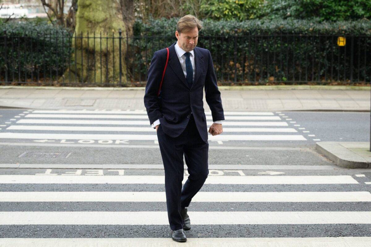 Tobias Ellwood on February 02, 2022 in London, England [Leon Neal/Getty Images]
