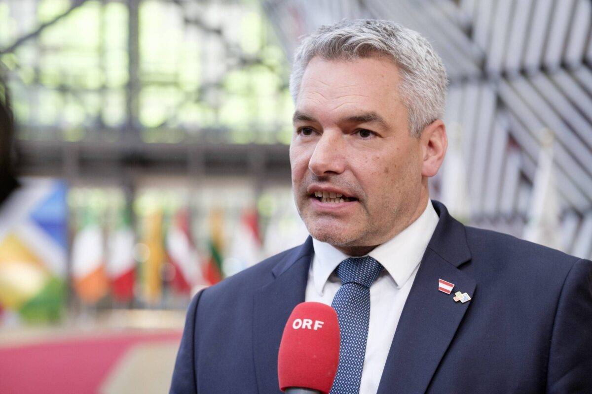 Austrian Chancellor Karl Nehammer on July 18, 2023 in Brussels, Belgium [Thierry Monasse/Getty Images]