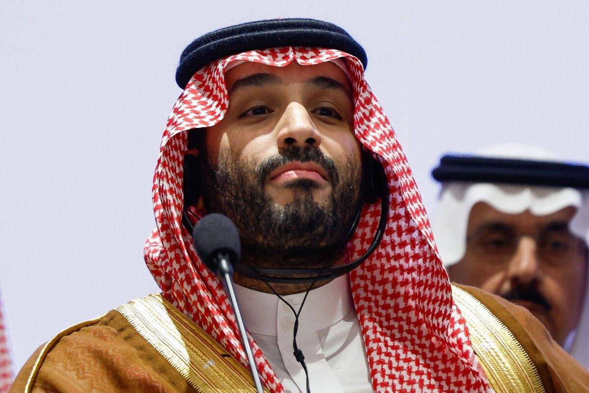 Saudi Arabia's Crown Prince and Prime Minister Mohammed bin Salman in New Delhi on September 9, 2023. [EVELYN HOCKSTEIN/POOL/AFP via Getty Images]