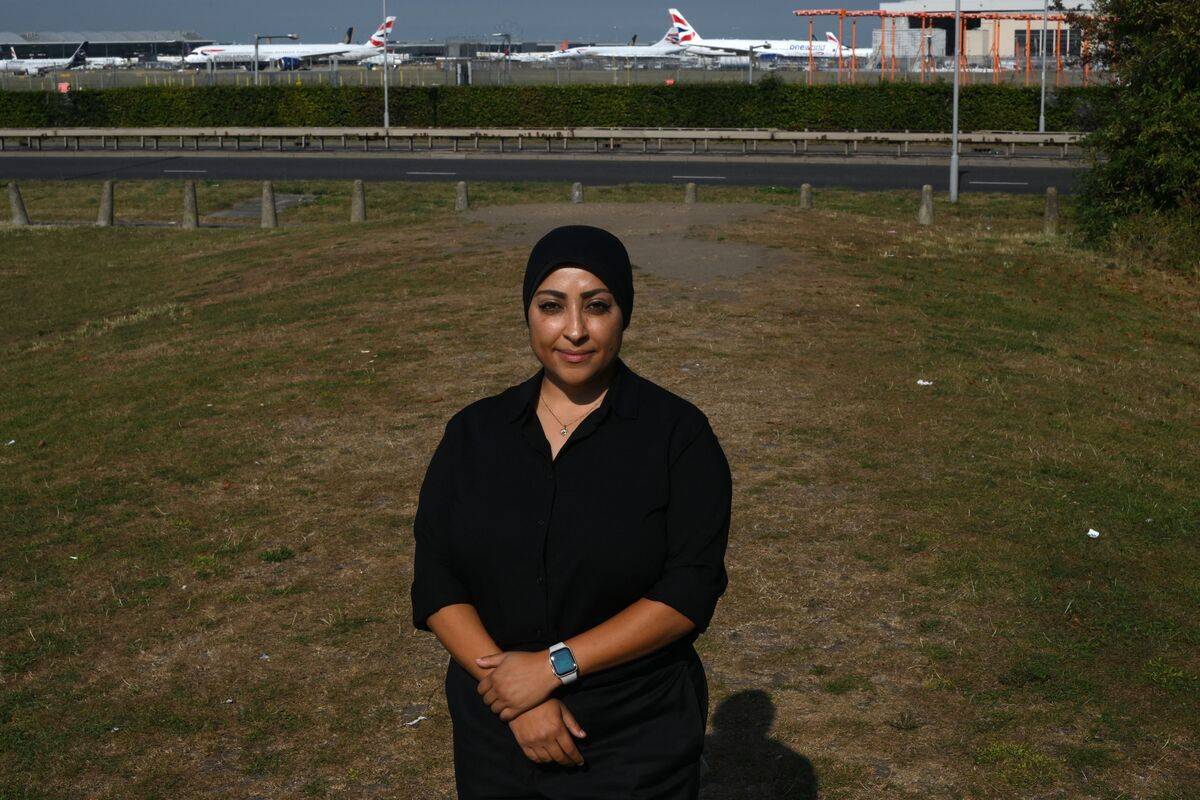 Bahraini activist Maryam al-Khawaja poses for a picture near Heathrow airport, west of London, on September 15, 2023. [Photo by DANIEL LEAL/AFP via Getty Images]