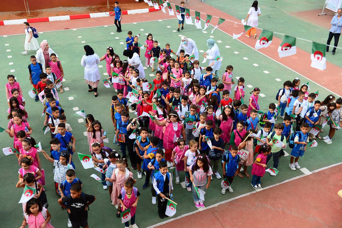 More than 11 million students, supervised by some 500,000 teachers, joined, in Algiers in Algeria on September 19, 2023. [Photo by APP/NurPhoto via Getty Images]