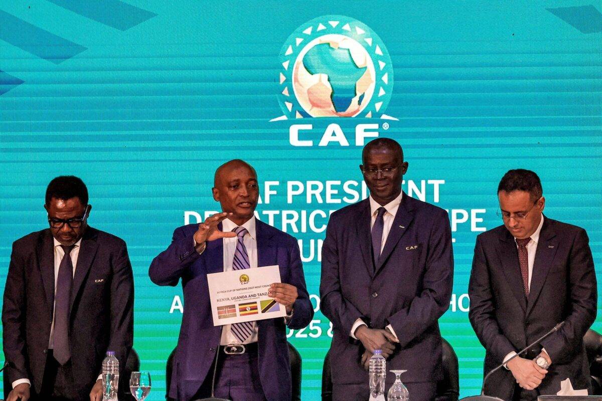 Confederation of African Football (CAF), announces the host countries for the 2027 Africa Cup of Nations during a ceremony held in Cairo on September 27, 2023 [KHALED DESOUKI/AFP via Getty Images]