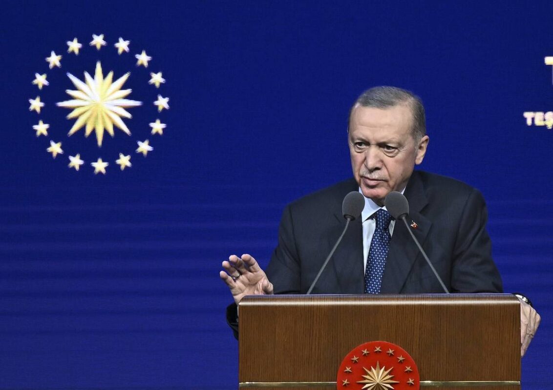 Turkish President Recep Tayyip Erdogan in Ankara, Turkiye on October 12, 2023 [Doğukan Keskinkılıç/Anadolu Agency]