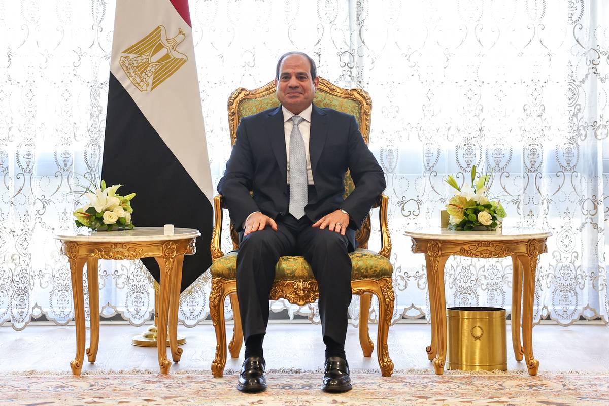 Egyptian President Abdel-Fattah al-Sisi in Cairo, Egypt on October 14, 2023. [Murat Gök - Anadolu Agency]