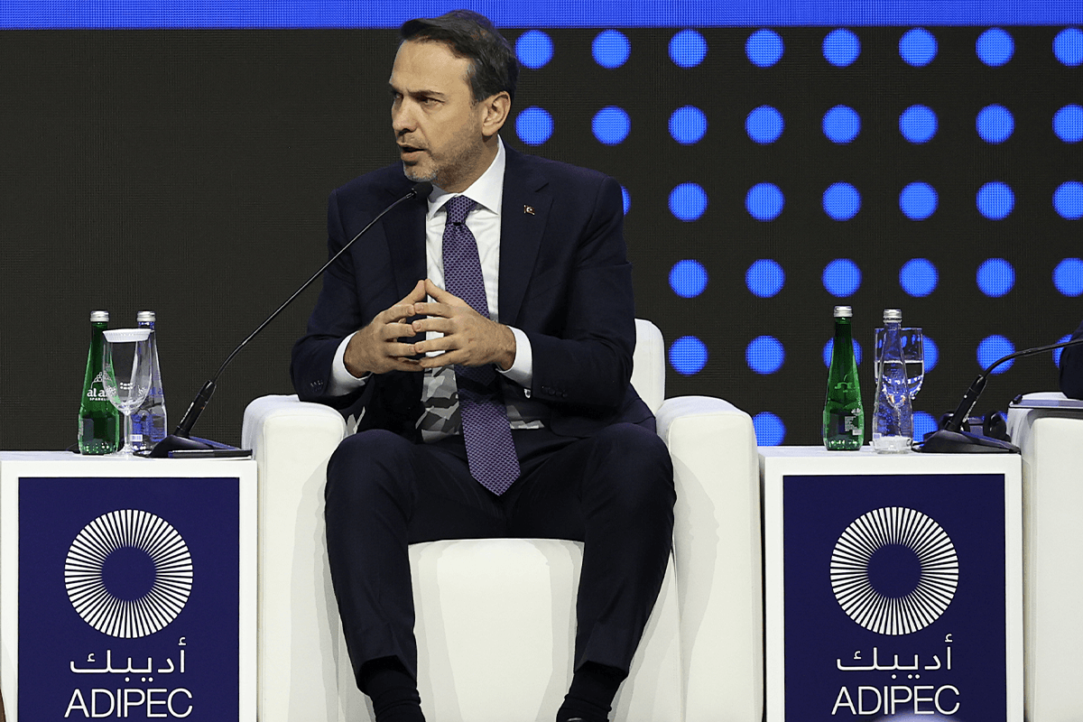 Turkish Minister of Energy and Natural Resources Alparslan Bayraktar in Abu Dhabi, United Arab Emirates on October 02, 2023 [Arif Akdoğan/Anadolu Agency]