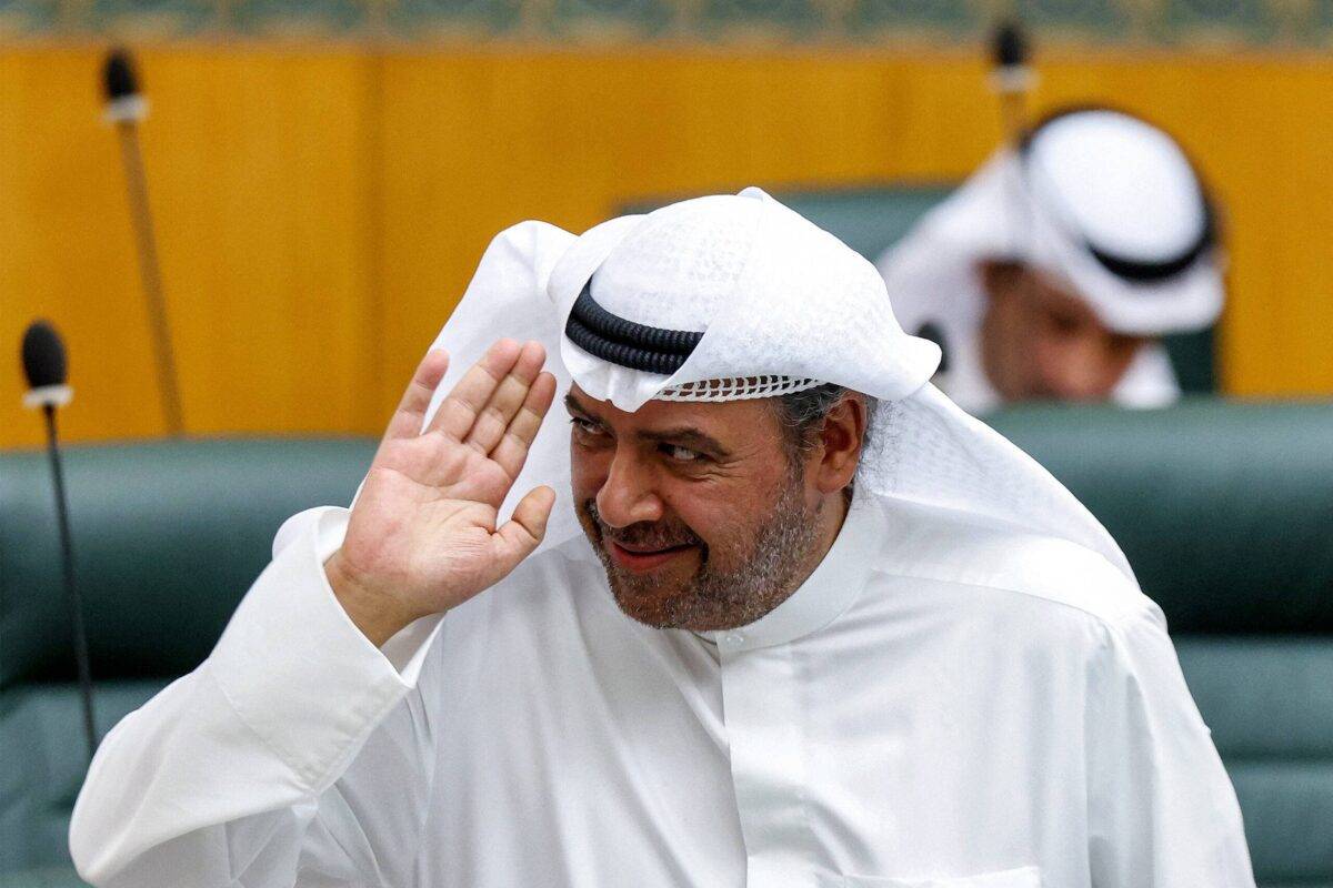 Kuwait's Defence Minister Sheikh Ahmad al-Fahad al-Sabah gestures during a session at the National Assembly in Kuwait City on July 11, 2023 [YASSER AL-ZAYYAT/AFP via Getty Images]